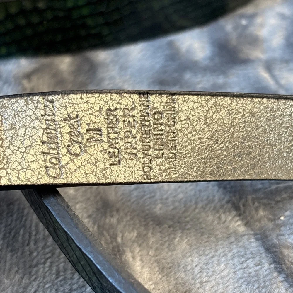 Silver Green Leather‎ Belt Reversible Snakeskin Embossed Reptile M NWT - Picture 5 of 16